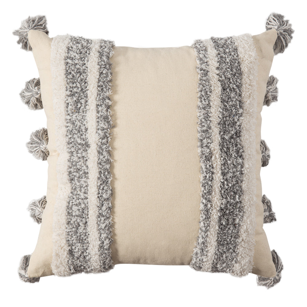 Boho Macrame Knit Tassel  Embroidered Jacquard Pillow Case